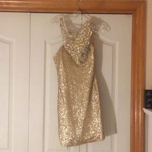 Gold sequins dress